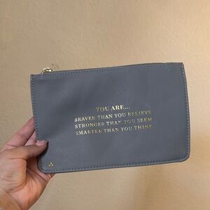 Gray Pouch with Inspirational Quote